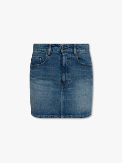 Pocket Cotton Denim H-line Skirt Blue - AMI - BALAAN 2