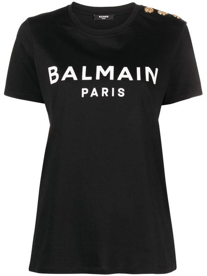 Logo Crew Neck Short Sleeve T-Shirt Black - BALMAIN - BALAAN 2