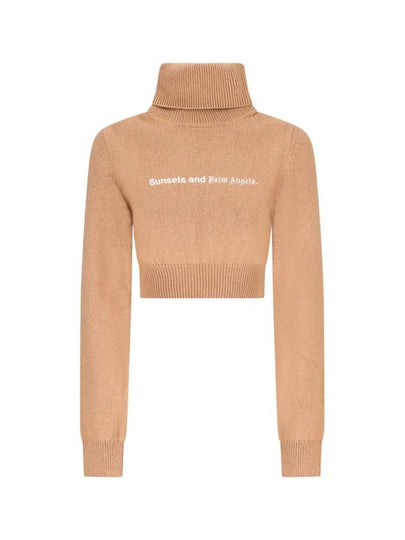 23 fw Cropped High Neck Sweater PWHF024F23KNI0016210 B0710936457 - PALM ANGELS - BALAAN 2