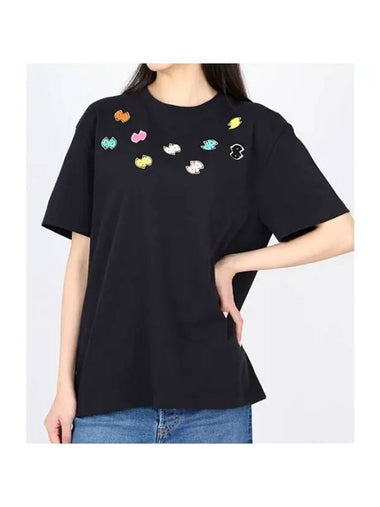 Multi Patch Short Sleeve T-Shirt Black - PATOU - BALAAN 1