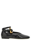 Ring Detail Leather Flat Black - JIL SANDER - BALAAN 2