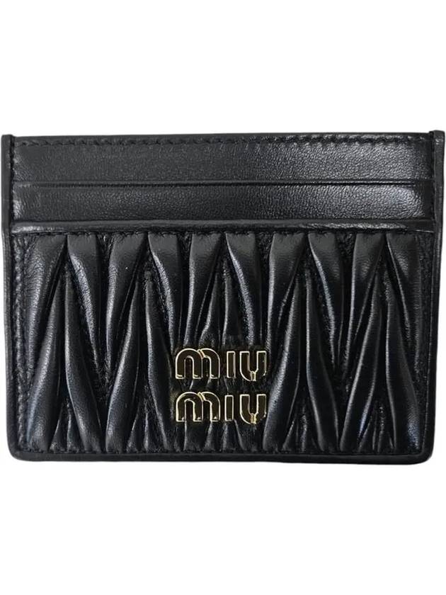 Matelasse Nappa Leather Card Wallet Black - MIU MIU - BALAAN 5