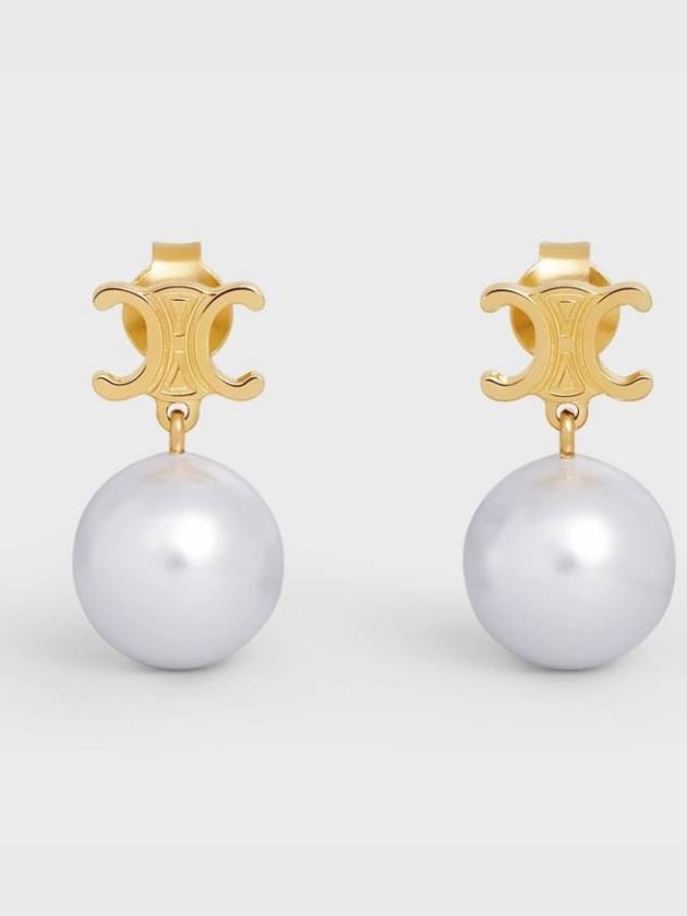 Pearl Drop Earrings White - CELINE - BALAAN 2