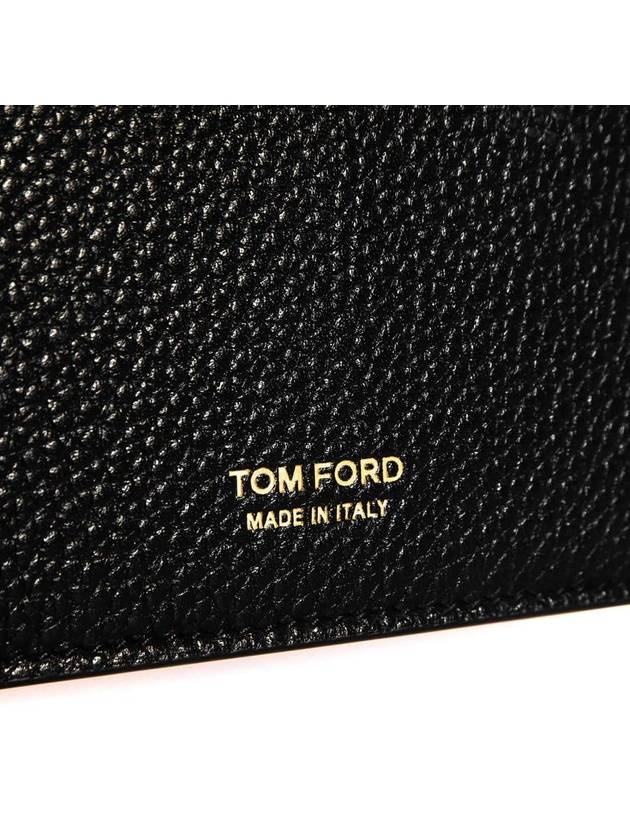 Men's T-Line Small Grain Leather Half Wallet Black - TOM FORD - BALAAN 7