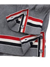 High Twist Cotton Stripe Polo Cardigan Grey - THOM BROWNE - BALAAN 5