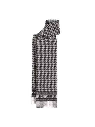 30 Montaigne Cashmere Muffler White Black - DIOR - BALAAN 1