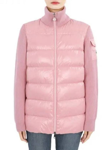 Women s logo patch wool padding mix jacket pink 9B00013 M1131 518 270138 1101316 - MONCLER - BALAAN 1