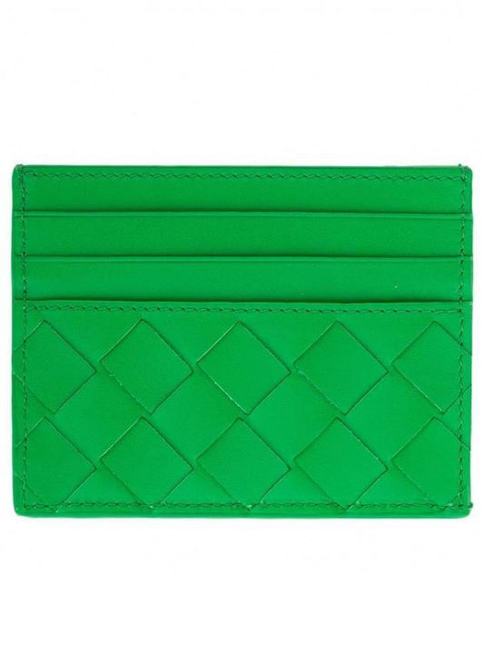 Intrecciato Leather Card Wallet Light Green - BOTTEGA VENETA - BALAAN 1