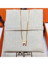 Mini Pop H Pendant Necklace Gold Blanc White - HERMES - BALAAN 7