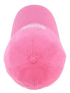 Embroidered Logo Software Heavy Cotton Ball Cap Pink - GANNI - BALAAN.