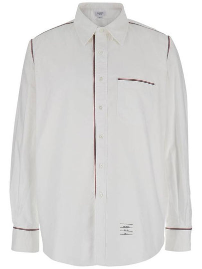 Oxford Grosgrain Framing Long Sleeve Shirt White - THOM BROWNE - BALAAN 2