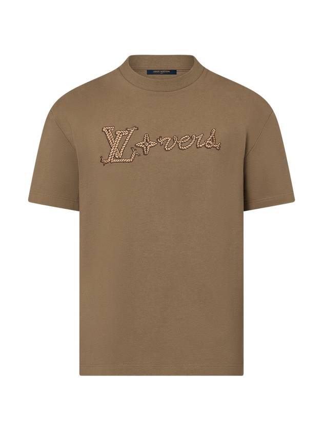 Embroidered Signature Cotton Short Sleeve T-Shirt Kangaroo - LOUIS VUITTON - BALAAN 2