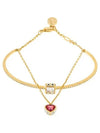 Chroma Heart Red Crystal Bracelet Gold - SWAROVSKI - BALAAN 4