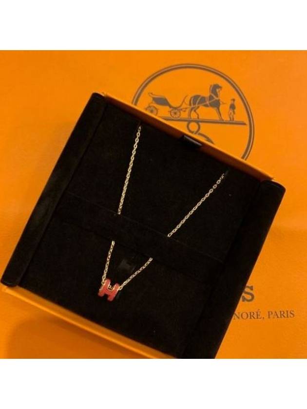 Women's Mini PopAche Necklace Rose Gold Rose Extreme Necklace H147992FOS - HERMES - BALAAN 3