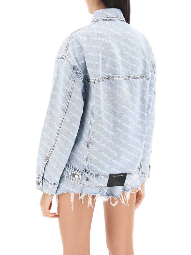 logo printed denim jacket - ALEXANDER WANG - BALAAN 3