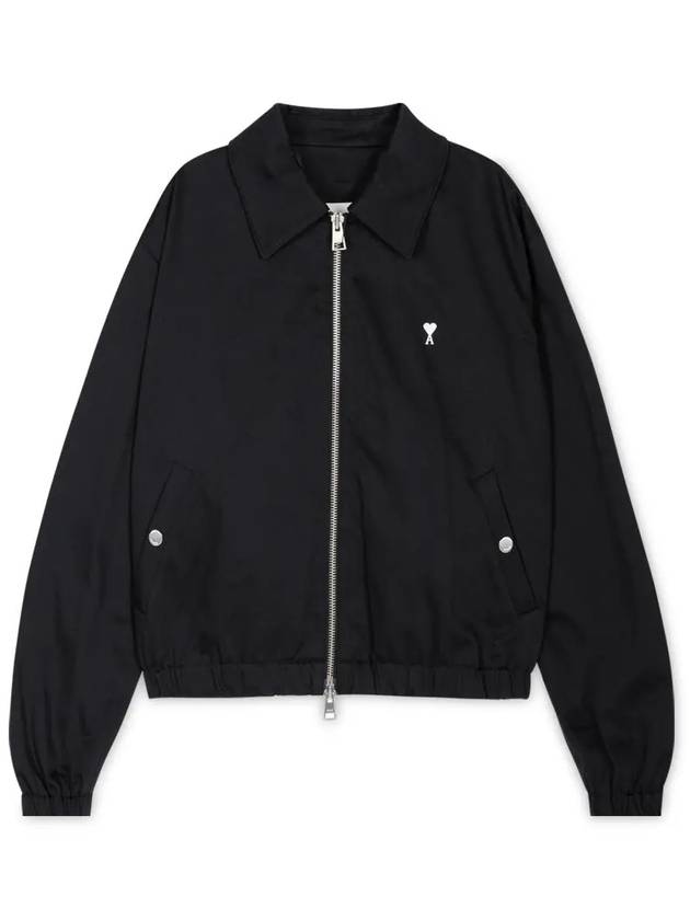 De Coeur Logo Zip-up Jacket Jacket Black - AMI - BALAAN 4