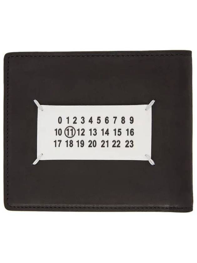 Numbering Stitch Paint Leather Half Wallet Black - MAISON MARGIELA - BALAAN 5