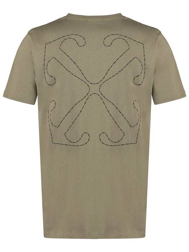 men's logo embroidery short-sleeved t-shirt beige - OFF WHITE - BALAAN 3