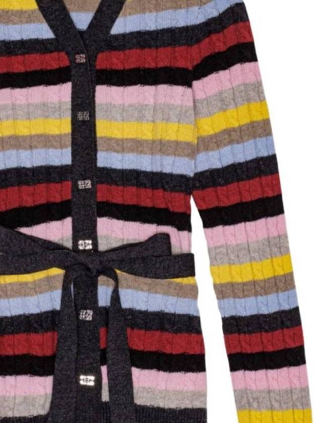 Stripe Belt Cardigan - GANNI - BALAAN 3