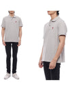 Men's Heart Logo Polo Shirt Grey - AMI - BALAAN 2