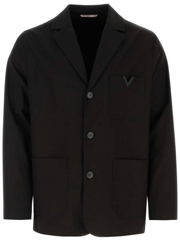 V logo cotton jacket black - VALENTINO - BALAAN 2