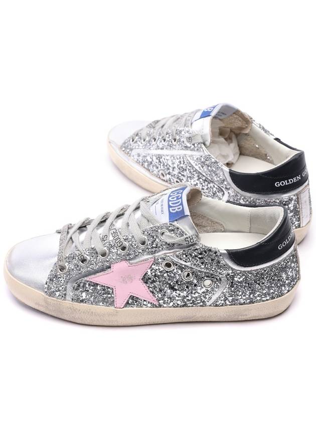 Superstar Glitter Laminated Low Top Sneakers Silver - GOLDEN GOOSE - BALAAN 7