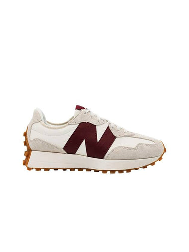 327 Classic Low Top Sneakers Dark Red Moonbeam White - NEW BALANCE - BALAAN 1