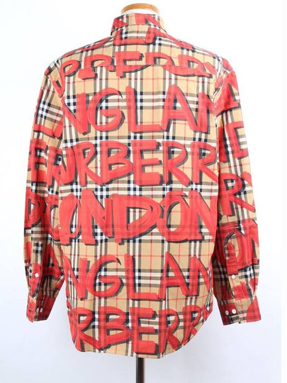 Graffiti Check Shirt M - BURBERRY - BALAAN 2