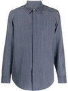 Men's Silk Long Sleeve Shirt Blue - FENDI - BALAAN 2