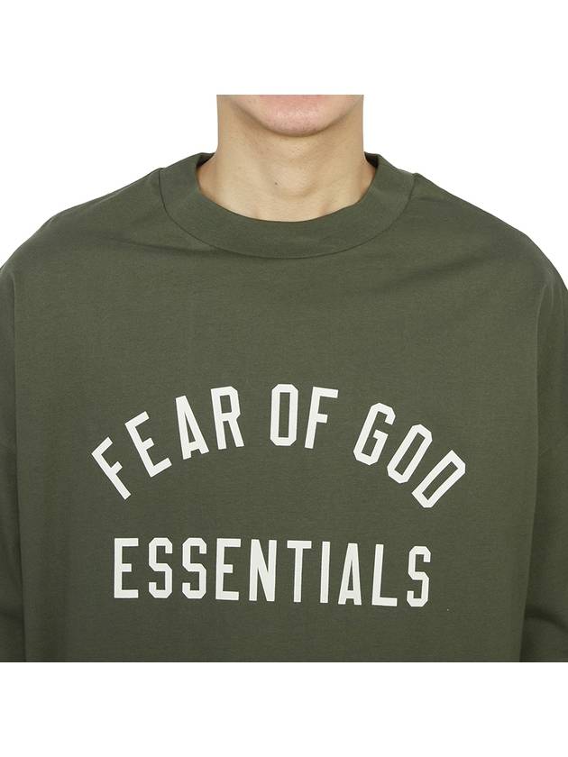 Jersey Crewneck Short Sleeve T Shirt Olive Military - FEAR OF GOD - BALAAN 6