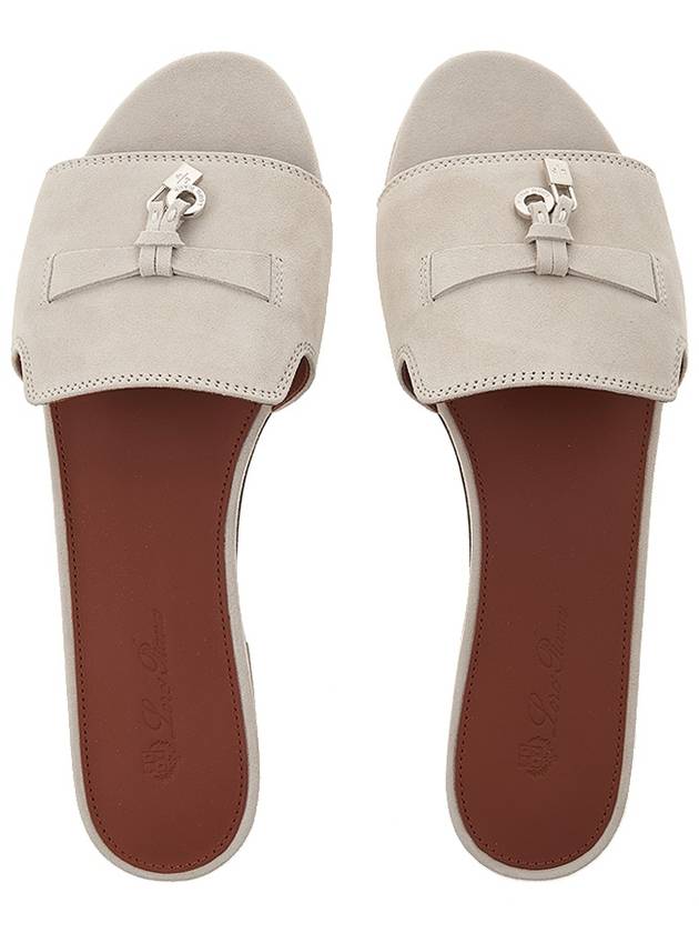 Summer Charms Suede Sandal Slippers Pearl Powder - LORO PIANA - BALAAN 7