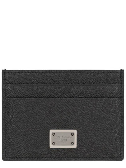 Metal Logo Calfskin Card Wallet Black - DOLCE&GABBANA - BALAAN 2