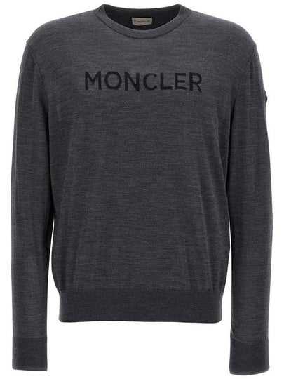 Logo wool knit top gray - MONCLER - BALAAN 2