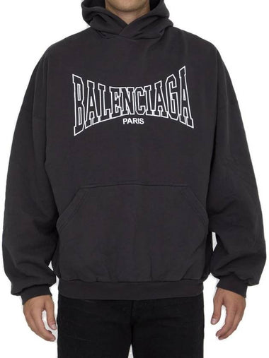 Paris logo print hooded sweatshirt - BALENCIAGA - BALAAN 1