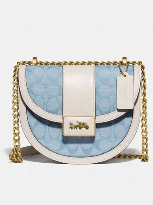 Rodo Pattern Leather Shoulder Bag Blue - COACH - BALAAN 2