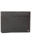 Double Gancini Leather Card Wallet Black - SALVATORE FERRAGAMO - BALAAN 3