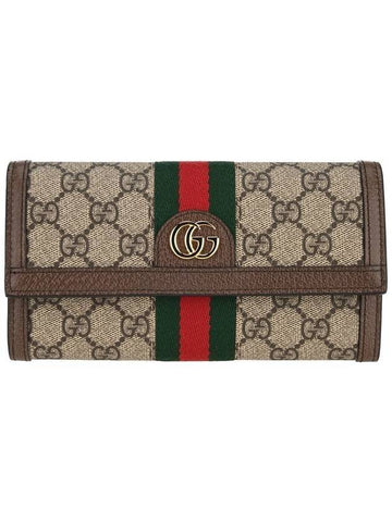 Ophidia Canvas Long Wallet Brown - GUCCI - BALAAN 1