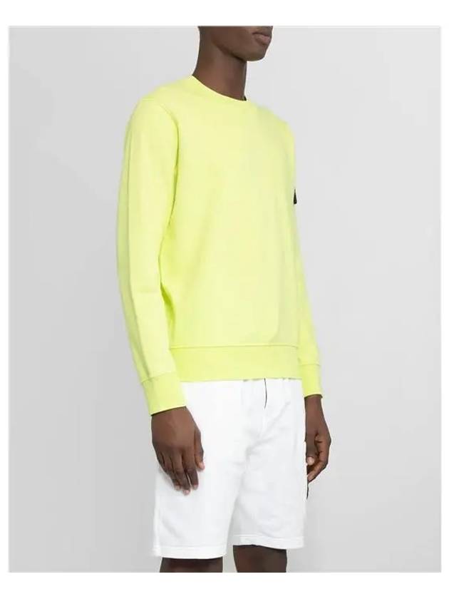 Wappen Patch Crew Neck Sweatshirt Neon Yellow - STONE ISLAND - BALAAN 4