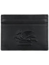 Pegasus Motif Embossed Leather Card Holder Black - ETRO - BALAAN 3