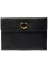 two-tone D-ring clutch bag black - BURBERRY - BALAAN.