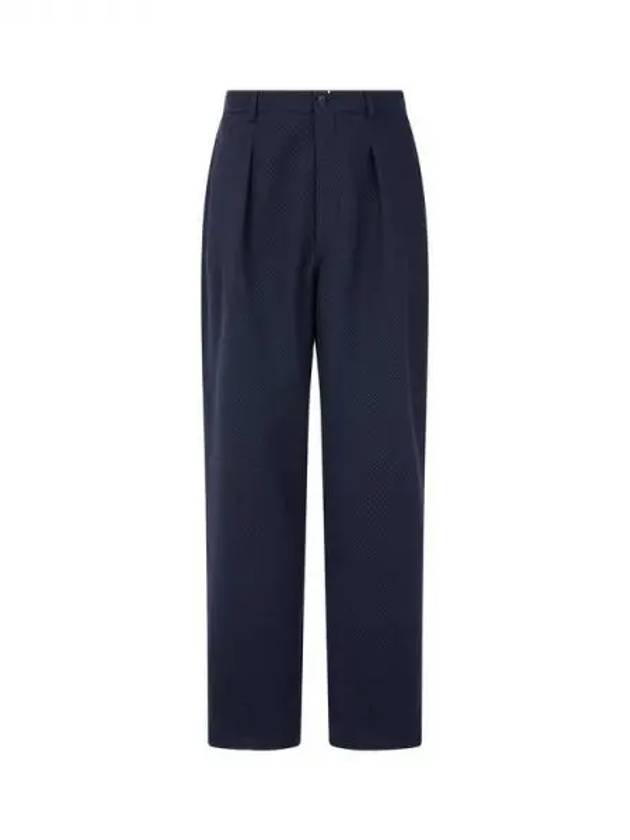 Men s Diamond Pattern Stretch One Tuck Pants Navy 270332 - GIORGIO ARMANI - BALAAN 1