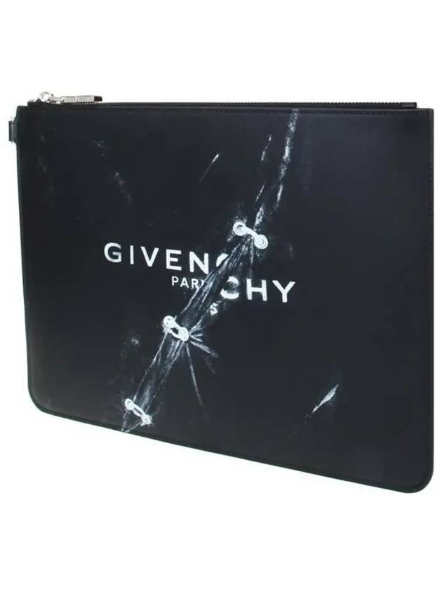 Leather Large Clutch Bag Black - GIVENCHY - BALAAN 3