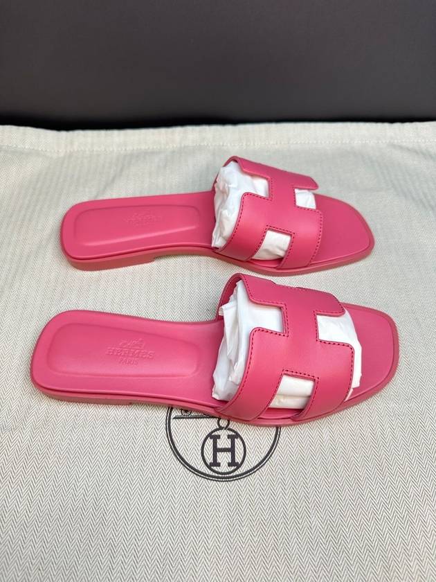 Oran Calfskin Sandals Rose Petale - HERMES - BALAAN 4