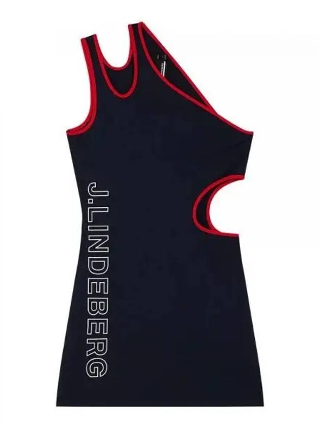 Sportswear Marta One Shoulder Cut Out Short Dress Navy - J.LINDEBERG - BALAAN 2