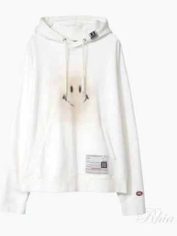 24 A12HD672 White Smiley Face Print Hoodie - MIHARA YASUHIRO - BALAAN 1