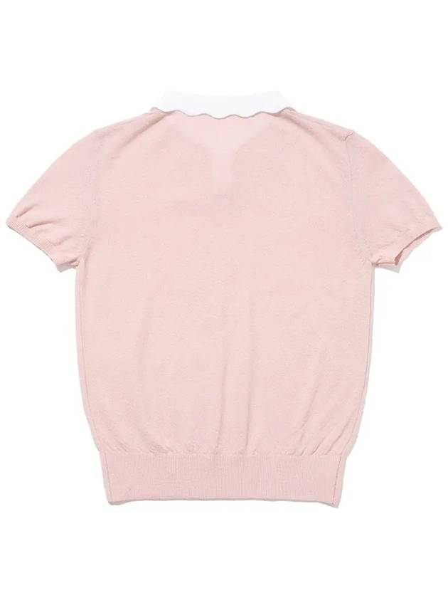 Scallop collar short sleeve knit STRAWBERRY PINK - 20THHOLE - BALAAN 3