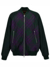 Reversible Check Bomber Jacket Deep Royal - BURBERRY - BALAAN 2