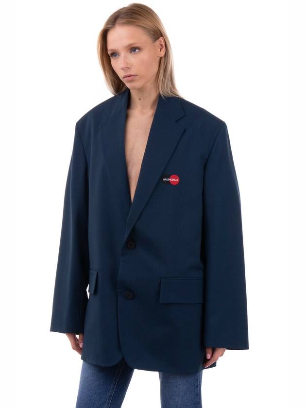 Logo Blazer Wool Overfit Women's S Size Jacket - BALENCIAGA - BALAAN 2
