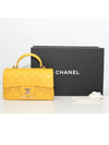 Top Handle Lambskin Mini Flap Cross Bag Yellow - CHANEL - BALAAN 3