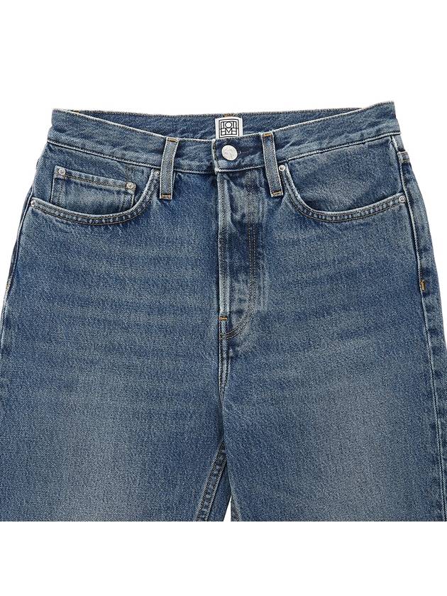 Women's Classic Cut Washed Denim Straight Jeans Blue - TOTEME - BALAAN.